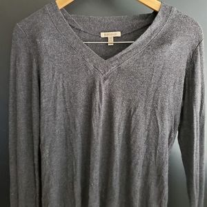 Bordeaux Simple Grey Long Sleeve Top